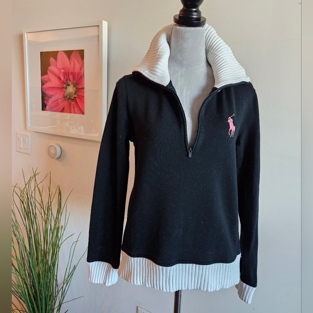 RL BLACK LABEL - Pink Polo Sweatshirt Black - Picture 2 of 11